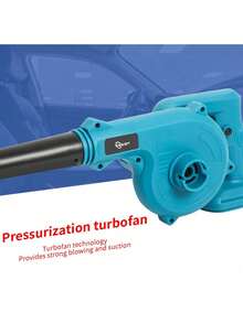 Soplador de hojas inalámbrico, barredora/aspiradora eléctrica de mano 2 en 1 con batería de litio de 18 V 2,0 Ah para soplar hojas, limpiar polvo, basura pequeña, automóvil, unidad principal - Azul - Ver 3