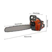 TFCFL Handheld Cordless Petrol Chain Saw,  Gas Powered Chainsaw, 60cc Gasoline Chainsaw Power Head For Garden Pruning, Forest Logging, Chopping Wood, Bamboo Harvesting, Timber Making, Ice Cutting, Tree Pruning, Clearing Land, Preparing Firewood Or Cleaning Up, Outdoor Wood Cutting - 橘色 - 查看 3