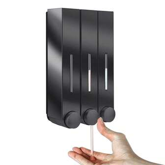 14.2盎司壁挂式皂液器，手动按压滴漏式皂液器，可盛装洗发水、沐浴露、洗手液，适用于浴室，浴室配件，浴室收纳整理用品，家居装饰，家居家具