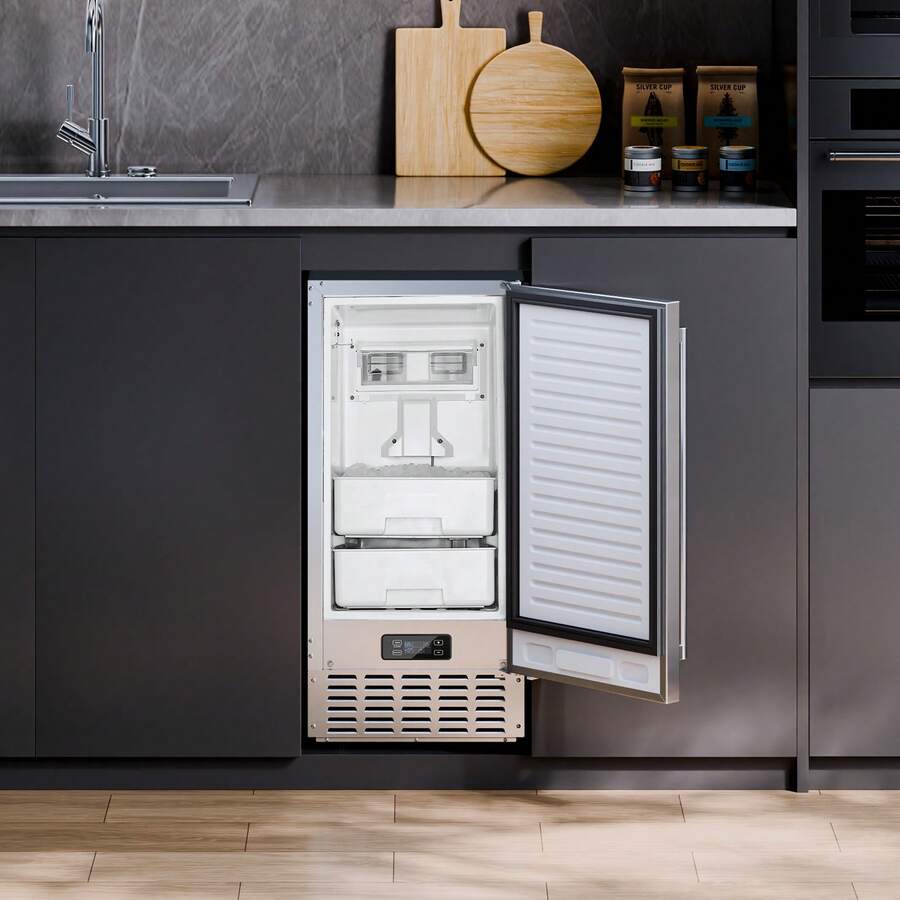 Máquina para fabricar hielo debajo del mostrador, 66 lb/día, máquina para fabricar hielo incorporada con puerta reversible - 66 libras - Ver 1