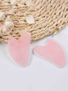 1pc/3pcs Heart-Shaped Massage Tool - Smooth Pink Quartz Gua Sha Board, For Relaxing Face And Body Care, Facial Massage Tool, Resin Material Gua Sha Board