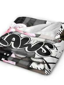 Kawss Kawaii Kaw Blanket Luxury Anime Flannel Blanket - Ultra Soft Cartoon Print, The Perfect Gift For Any Occasion, Christmas, Birthday, For Home, Camping & Travel Use - Black - View 4