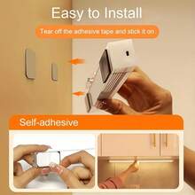 1pc Rechargeable LED Motion Sensor Light, Suitable For Cabinet, Wardrobe, Bedroom And Stairs Lighting, Charging Function, Atmosphere Creation, Fashionable Design - White Light - View 7