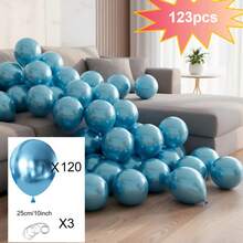 63件/123件（1套）浅蓝色派对装饰气球，花环拱门气球套装，DIY气球树，气球拱门，生日，婚礼，情人节，派对装饰气球，节日，婚礼气球花束，气球套装