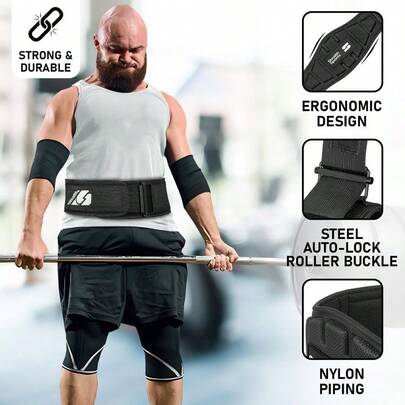 Weight Lifting Belt – 6.5�� Back Support Padded Workout Belt Auto Lock Buckle – Neoprene Gym Belt Men Women...