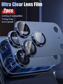 2pcs Camera Lens Protector Stickers, Blue (Original Color), HD Quality, Anti-Drop, Anti-Scratch, Compatible With Apple 11/12/13/14/15/16/16 Plus/16 Pro/16 Pro Max/17/17 Air/17 Pro/17 Pro Max Series