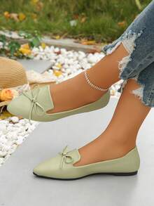 淡綠色PU-淡綠小蝴蝶結