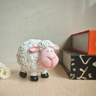 1个可爱绵羊摆件，北欧ins风装饰，客厅桌面摆件，幸运羊挂件，家居疗愈饰品，创意桌面装饰，圣诞装饰