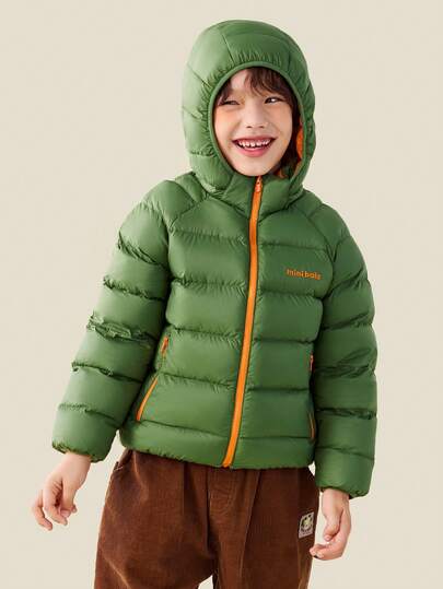 mini bala 儿童撞色羽绒服，可拆卸帽子，三重防水户外外套