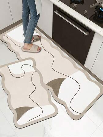 [¡¡¡CALIENTE!!!] 1 pieza Alfombra de goma suave para la cocina, alfombra de cocina de 3.5 mm de grosor, estilo minimalista y de lujo moderno, alfombra absorbente grande para la cocina, se puede cortar a medida para adaptarse al tamaño de la cocina, material de tela en la superficie, capa intermedia de esponja, capa inferior de goma, adecuada para alfombras de cocina, decoración de cocina, decoración de bodas, decoración del hogar, alfombra de baño, alfombra de entrada, alfombra de lavandería, alfombra de pasillo, alfombra de sala de estar, etc.