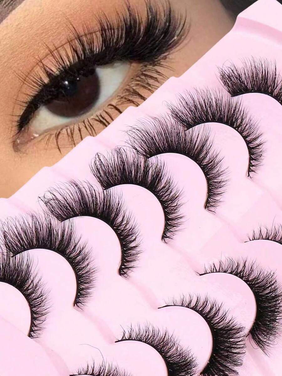 7 Pairs Of Cat-Eye False Eyelashes That Mimic Natural Vision, Naturally Add Curl And Thickness, Create A Charming Smoky Cat-Eye Effect, Dramatic Fluffy Look, Suitable For Various Occasions - Cat Eye Lashes - View 1