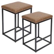 Juego de 2 taburetes de Bar para Cocina, Comedor, Sala de Estar + Kit de Armado - Marrón - Ver 6