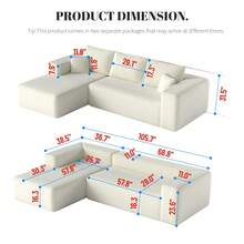106'' Modular Sectional Sofa With L-Shaped Chaise, No Assembly Required,For Livingroom,Apartment,Beige - Màu be - Xem 9