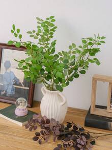 1/3pcs Artificial Leaves, Banyan Branches, Eucalyptus Leaves, Fake Plants, Artificial Banyan Stems, Green Plants, Fake Tree Branches, Stems That Can Be Bent For Vase Filling, Artificial Plants, Home Shelf Decoration - Multicolor - View 11