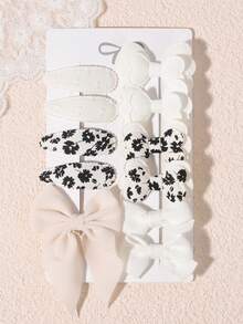 11件/套 各式各样可爱的手工发夹，专为儿童设计，色彩鲜艳，时尚可爱，非常适合女孩和儿童在日常生活、聚会和节日佩戴。 - 彩色 - 查看 9