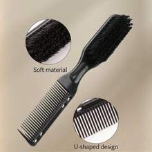 1/4pcs Men Beard & Hair Styling Brush, ABS Plastic Handle With Bristles, Regular Hairstyle, Salon Quality, Suitable For Grooming And Cleaning, Gift, Party, Travel, Men Gift