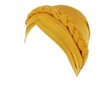 Cancer Chemo Beanies Bandana Headwrap Cap Satin Bonnet Head Scarf Hijab Braid Silky Turban Hats For Women,Yllow - 黃 - 查看 2
