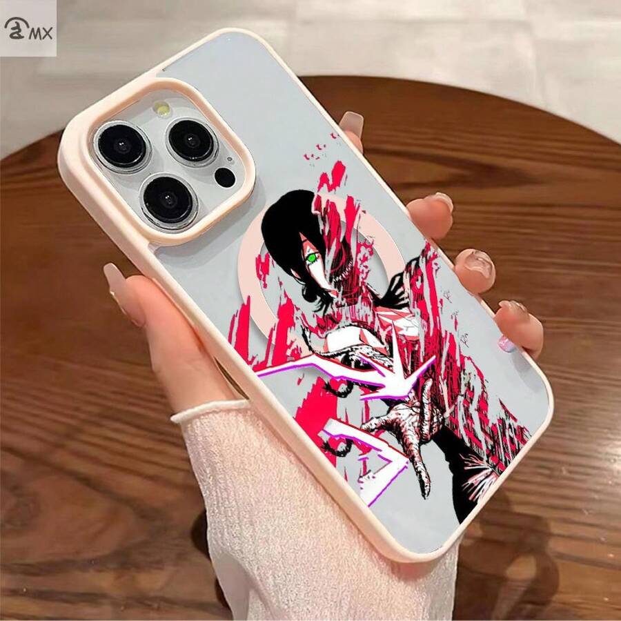 Estuche para iPhone 17, 16 Plus, 16 Pro Max, 16e, 15 Plus, 15 Pro, 14 Plus, 13 Pro Max, 12 Pro Max, 11, 8, XS - Diseño de Chica Anime Gótico, Estilo Moderno, Anti-manchas y con Agujeros Magnéticos - Color mezclado 4 - Ver 1