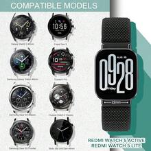 2 Pack Elastic Watch Band Compatible With Redmi Watch 5 Active/Redmi Watch 5 Lite/Garmin Vivoactive 4/Venu 3/Venu 2, 22mm Quick Release Nylon Adjustable WristBands For Women Men{Inchcolor_nameinch:InchBlack+Greyinch} - 黑+灰 - 查看 3