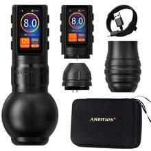 Ambition 1PC Traveler-T2 Grip 54mm Brushless Motor Wireless Tattoo Machine Stroke 4.0mm Straight Rod Pen Battery Capacity 2000mAh - Black - View 10
