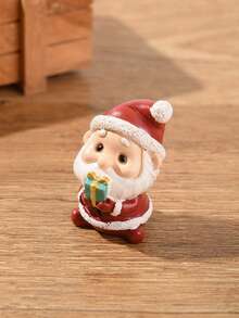 1pc Cute Santa Claus & Christmas Tree Decor, Miniature Landscape Ornament, Delicate Desktop Or Outdoor Decoration