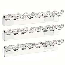 3/9pcs Acrylic Jewelry Organizer Wall Mount - 8 Hooks Design For Necklaces, Bracelets, Earrings, Rings Storage, -Free Jewelry Display Holder, Space Saving Compact Storage, Multi-Hole Rack, Gift For Shoppers - Necklace, Bracelet And Earring Hooks, Polished Plastic Multi-Function Hanging Design, Room Decor - Multicolor - View 9
