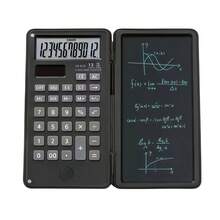 12-Digit Large Display Foldable Calculator With Writing Board - Multifunctional Calculation, Portable Writing Board, Efficient Tool For Office, Finance, Student Work, And Business Scenarios - Black - View 11