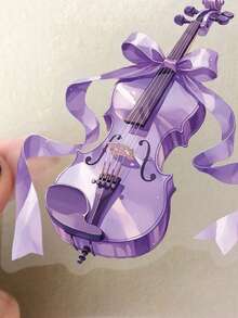 50张透明紫色美学贴纸 少女蝴蝶结贴纸 紫色派对礼品手工用品 PET乙烯基贴纸 - 彩色 - 查看 6