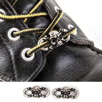 1 Pair Dark Vintage Skull Shoelace Buckle, Niche Footwear Accessory