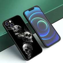 Skull Skeleton Flowers Black Silicone Phone Case Covercompatible with Apple  12 13 Mini 11 14 15 16 Pro Max 7 8 Plus,Covercompatible with  17 Hülle, 17 pro Hülle, 17 promax Hülle - 10 - Übersicht 12