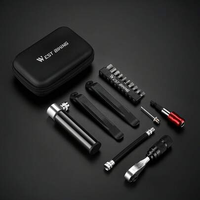 1 Set Bicycle Cassette Lockring Wrench, Multifunctional Aluminum Alloy Repair Tool Kit, Maintenance Tools For Cycling, Includes Air Pump And Cassette Lockring Wrench