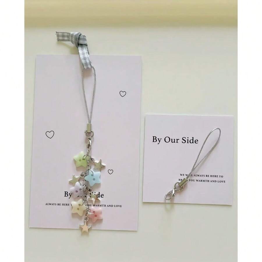 [Wishing Star String]CCD Lanyard Handmade Beaded DIY Girly Ins Style Phone Chain Wind Chime Pendant - A - 查看 1