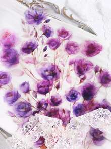 15pcs/Pack Rainbow Rose Series Floral Sticker Pack, Waterproof Pet Sticker Handbook Materials