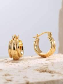 Charm-In Thick Earrings, Teardrop-Shaped Earrings, 18K Gold Plated Earrings - Hypoallergenic And Fade-Resistant Earrings. Jewelry Gift, Suitable For Giving To Girlfriend, Mother Or Wife.