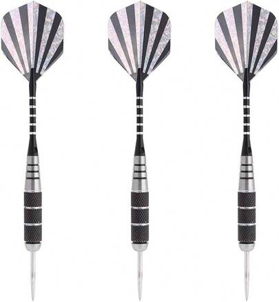 Yosoo Dardos de Acero, 3Pcs 155mm Punta de Dardo Acero de Aluminio Juego de Dardos con la Impresión de Pet Volado de Níquel para Tablero
