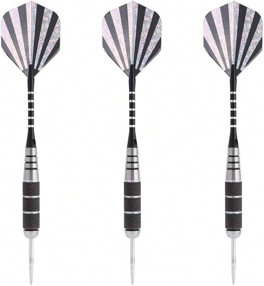 Yosoo Dardos de Acero, 3Pcs 155mm Punta de Dardo Acero de Aluminio Juego de Dardos con la Impresión de Pet Volado de Níquel para Tablero - 1 - Ver 1