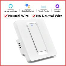 Chevolink Wif 小按钮智能开关 U 型支架白色壁灯开关，兼容零线和无零线（Ndudes Capadto AC220-240V-Wors With Alera And Tya Smart Life）