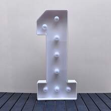 1Set 73cm Height Numeric KT Board, Numbers 0-9 Set For Birthday Party, Anniversary Party, Anniversary Decoration Background, Warm Yellow Light LED Decor - Batteries Not Included - White - View 18