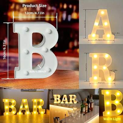 1pc White Pink Christmas Luminous 26 English LED Letter Night Light, Christmas Light For Weddings And Birthdays, Battery Powered Letter Light, Home Decoration Letter Night Light, Suitable For Christmas Birthday Parties, Adult Gifts, Anniversaries, Mother's Day, Father's Day And Other Family Activities And Party Decorations, Wall Decorations, The Best Gift For Valentine's Day, And Also A Good Choice For Giving To Family, Friends And Colleagues