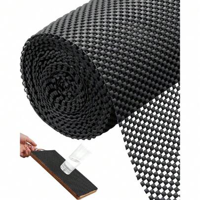 Forro para Estantes y Cajones(30 x 600 CM), Revestimiento para Estantes No Adhesivo, Forro de Cajón Antideslizante, Tapetes para Refrigerador, Forro de Revestimiento(Negro),27862240