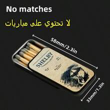 10个装 80mm x 34mm 复古铁质火柴盒香烟盒，复古做旧金属滑动盖设计，仿皮纹理收藏铁盒，父亲节礼物/男士时尚配饰/2025吸烟必备品（3.15"X1.34" 口袋尺寸，防锈涂层，圣诞礼物）