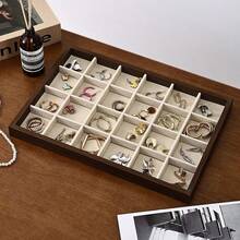 1pc Walnut Color Jewelry Organizer Tray, Necklaces Rings Jewelry Display Holder Tray, Gift For Girls Organizer Storage Box Travel Gifts - Walnut Tray - View 17