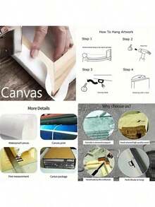 1 PC Brown-Gold Tiger Roar Canvas Wall Art, Retro Tiger Poster Painting, Printed Wall Decoration, Modern Forest Wildlife Wall Decoration, Very Suitable For Living Room, Bedroom, Bathroom Home Decoration, Room Decoration, Etc., Wooden Frame Art, Ready To Hang. - Multicolor - View 9