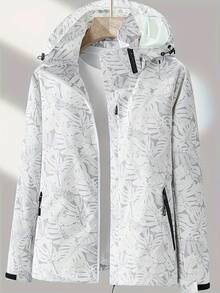 Women's Outdoor Camouflage Windproof Jacket Suitable For Outdoor Leisure, Long-Distance Travel And Mountaineering - 白色 - 查看 1