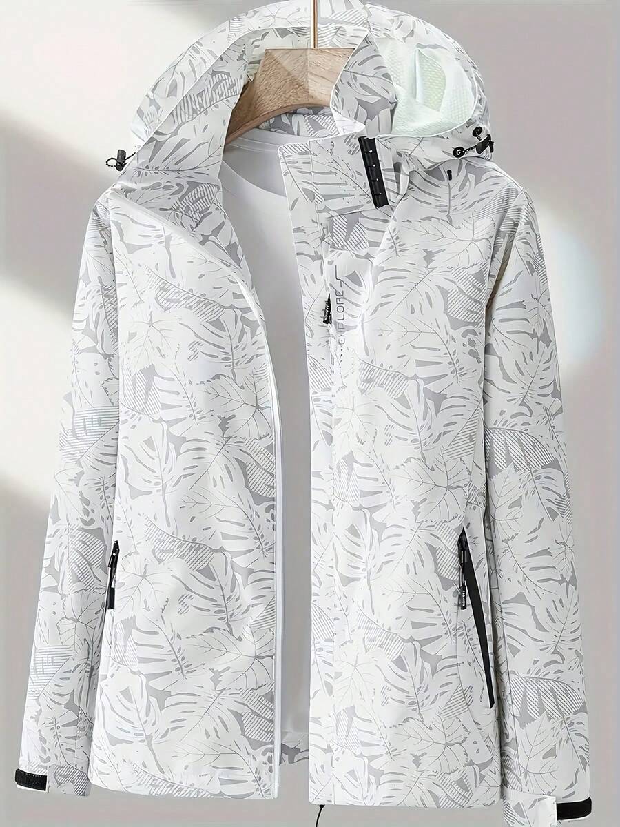 Women's Outdoor Camouflage Windproof Jacket Suitable For Outdoor Leisure, Long-Distance Travel And Mountaineering - 白色 - 查看 1