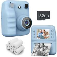 Cámara instantánea para niños y niñas de 3 a 12 años, cámara digital profesional con zoom digital 16X, pantalla IPS de 2.4'', recargable, 1080P HD, con 1 papel de impresión instantánea, juguete ideal para fotografía, regalo de Navidad y cumpleaños para niños y adolescentes de 3 a 16 años, color rosa