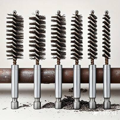 6 piezas Juego de cepillos de alambre de acero inoxidable, cepillos de varios tamaños para desbarbar tornillos y roscas, eliminación de óxido, diseño de mango hexagonal de 1/4", adecuado para limpiar equipos de cocina, máquinas, automóviles o tuberías