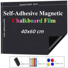Magnetic Blackboard Wall Sticker, Writable & Erasable Blackboard Paper, Easy To Clean, Self-Adhesive & Removable Blackboard, Variety Of Sizes Available, Suitable For Office And Home Use, Comes With Water-Soluble Chalk, Magnetic Eraser And Magnets - Multicolor - View 7