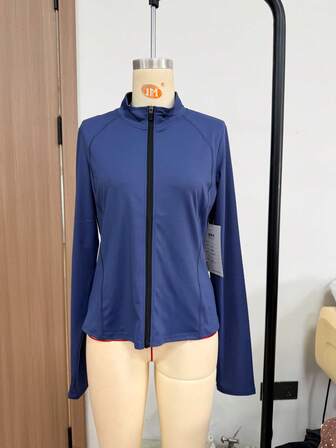 FWH The Effortlessly Elegant Jacket,Slim-Fit Long Sleeve With Full-Zip & Waist-Defining Design, Stretchy Fabric For Office And Outdoor Workouts,Relaxed Stand Collar Design With Flattering Zip-Front And Comfortable Stretch, Perfect For Office To Outdoor Wear,Loungwear-Inspired Design With Waist-Defining Zip And Elegant Silhouette For Plus-Size Women,Women's Plus-Size Stand Collar Jacket