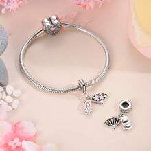 1pc Silver Color Japanese Series Cat Daruma Egg Doll Koi Fish Mount Tumbler Charms For Snake Bracelet Necklace Unique For Diy Beads Pendant Luxury Jewelry Great For New Year Occasions For Seeking Good Luck - Silver - View 7